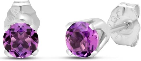 SuperJeweler 1/2 Carat Gemstone Stud Earrings - Classic Solitaire - White Gold - Friction Back - 14KGF - 0.5ct Total Weight in Saudi Arabia