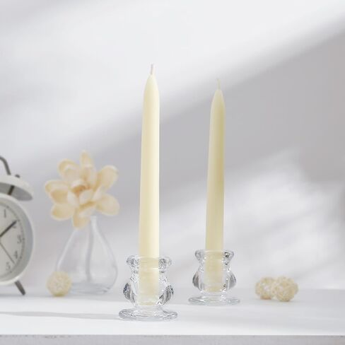 مجموعة حوامل شموع زجاجية شفافة مكونة من 12 حامل شموع مستدقة لحفلات الزفاف والديكور وتناول الطعام in Kuwait