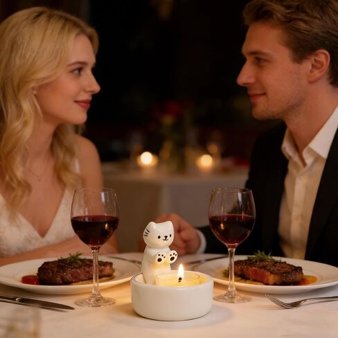 Cat Candle Holder, Cute Cartoon Candle Holders, Kitten Warming Paws Tea Light, Cute Cartoon Kitten Scented Candles Candle Lamp, Cute Cat Home Decor, Gift for Cat Lover in Kuwait