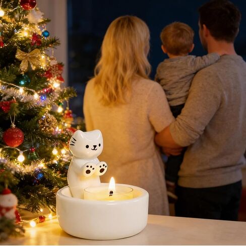 Cat Candle Holder, Cute Cartoon Candle Holders, Kitten Warming Paws Tea Light, Cute Cartoon Kitten Scented Candles Candle Lamp, Cute Cat Home Decor, Gift for Cat Lover in Kuwait