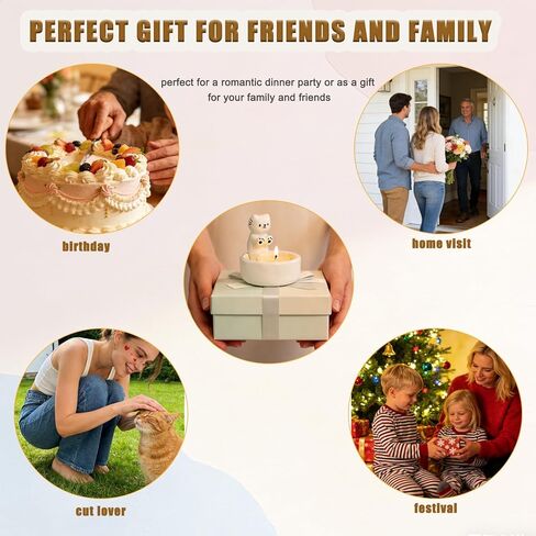 Cat Candle Holder, Cute Cartoon Candle Holders, Kitten Warming Paws Tea Light, Cute Cartoon Kitten Scented Candles Candle Lamp, Cute Cat Home Decor, Gift for Cat Lover in Kuwait