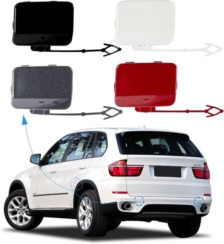 Car Rear Bumper Tow Hook Cover Cap Towing Eye for BMW X5 Series LCI 2011 2012 2013 51127271815(Cinnabar Red,Left Driver Side) Tow Hook Cover in Saudi Arabia