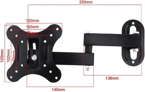 Adjustable TV Wall Mount Swivel Bracket TV Mount Suitable for 14 to 27 Inch LCD LED Monitor Flat Panel in Saudi Arabia