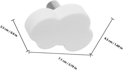 6pcs White Cartoon Cloud Shaped Soft Rubber Cabinet Knobs Cute Drawer Handles for ’ Room Dresser Closet Decorative Hardware Pulls in Saudi Arabia