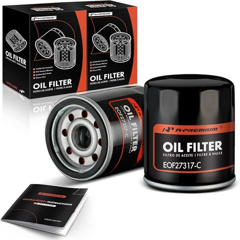 A-Premium 2-PC 10K Miles Protection Spin On Oil Filter Compatible with Ford & Honda & Nissan & Hyundai & Subaru & Dodge & Mazda & Chrysler & Acura & Mitsubishi & Infiniti & Suzuki & Plymouth & Mercury in Saudi Arabia