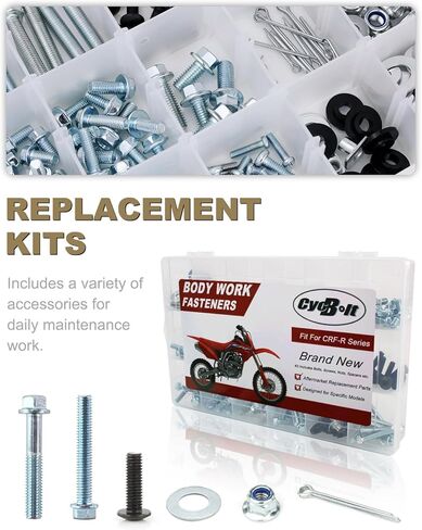 Dirt Bike Body Bolt Set Compatible with CRF450R CRF250R CRF150R CRF125R CRF450RX CRF250RX CRF450RWE Bodywork Screws 250 PCS Body Screw Kit Bolts Fastener Kits in Kuwait