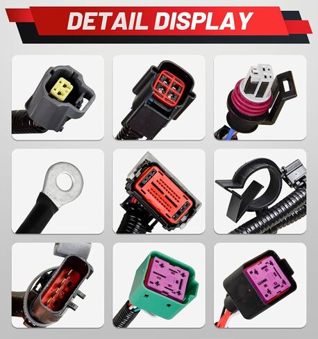 4C3Z12B637AA Upgraded Engine Wiring Harness Compatible with Ford F250 F350 F450 F550 2004 6.0L Powerstroke Diesel for Ford Super Duty 2003-2007 Replace 4C3Z-12B637-AA in Kuwait