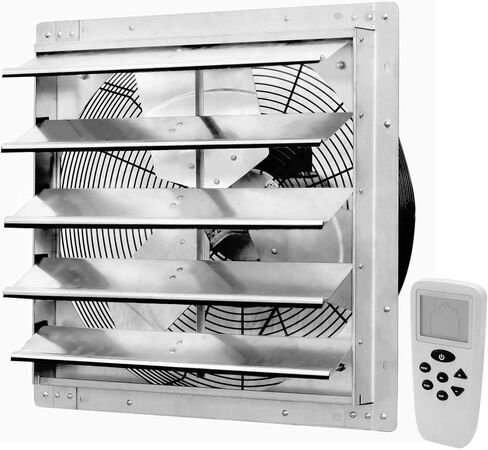 iLiving 10 "مروحة عادم مصراع مع ترموستات ورطوبة لاسلكية ذكية للتحكم عن بعد، مروحة تهوية علية مثبتة على الحائط ذات سرعة متغيرة، تهوية حظيرة الدجاج، 820 قدم مكعب في الدقيقة، منطقة تغطية 1200 قدم مربع in Kuwait