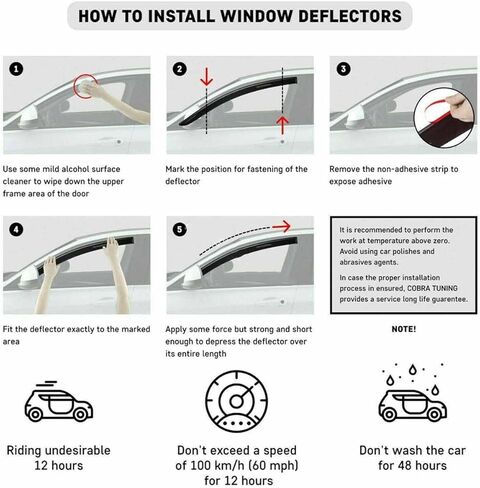 Window Deflector Tape-on Fit for 2002 2003 2004 2005 2006 2007 2008 A-u-di A4/S4/Rs4 Sedan Window Visor Rain Guard Dark Smoke in Saudi Arabia