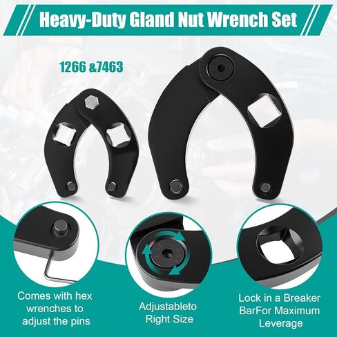 Gland Nut Wrench, Adjustable Hydraulic Cylinder Spanner, 1266 & 7463, Spanner Wrench for Farm & Construction Equipment in Kuwait