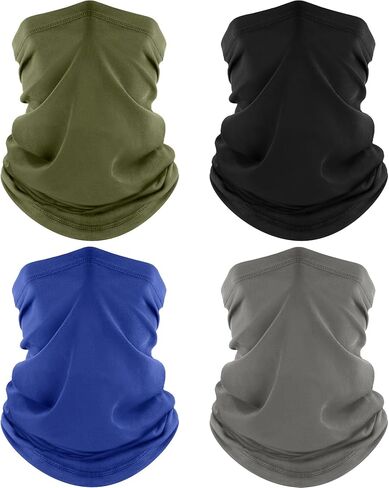 4 حزمة عنق العنق ، تبريد قناع الوجه للتنفس UV الحماية وشاح المشي لمسافات طويلة باندانا للرجال/النساء in Kuwait