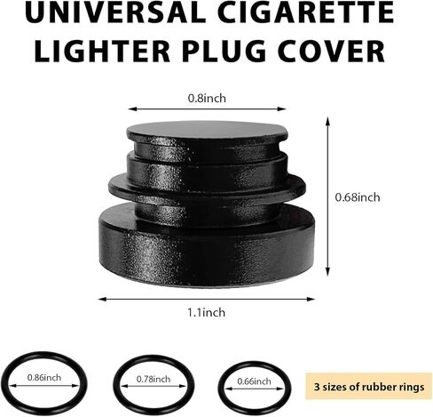 Cigarette Lighter Plug Cover, Waterproof Dustproof Cigarette Lighter Socket Cover Cap Vehicle Decoration, Aluminum Button Plug Replacement fit for Most Cars SUVs Trucks (Black) in Saudi Arabia