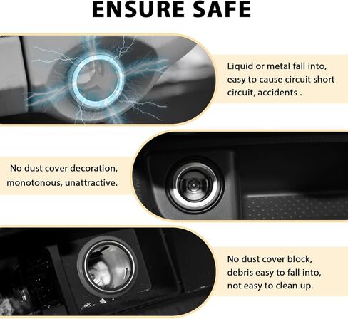 Cigarette Lighter Plug Cover, Waterproof Dustproof Cigarette Lighter Socket Cover Cap Vehicle Decoration, Aluminum Button Plug Replacement fit for Most Cars SUVs Trucks (Black) in Saudi Arabia