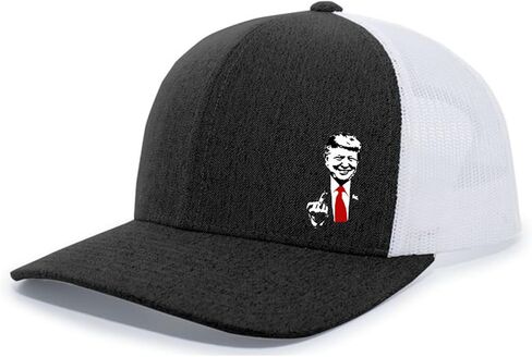 Trenz Shirt Company Mens Funny Trump Middle Finger Red Tie Mesh Back Trucker Hat in Saudi Arabia