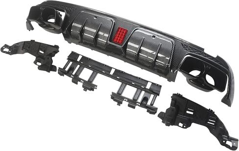 CHIESMA, Rear Diffuser Fit for Mercedes Benz W205 C43 C63 AMG/C63 AMG S/C300/C200/C180 Sedan 4-Door 2015-2021, Carbon Fiber Painted Style ABS 6PC Rear Bumper Diffuser Rear Bumper Set in Kuwait