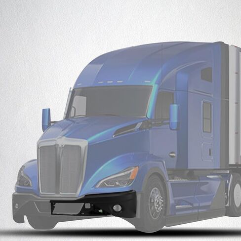 المصد الأسود يناسب Kenworth T680 2022 2023 2024 ABS استبدال ركن المصد T680 نصف الشاحنات الجانب الأيمن للركاب (مع فتحة ضوء الضباب) (يمين) in Kuwait