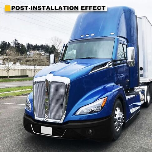 المصد الأسود يناسب Kenworth T680 2022 2023 2024 ABS استبدال ركن المصد T680 نصف الشاحنات الجانب الأيمن للركاب (مع فتحة ضوء الضباب) (يمين) in Kuwait