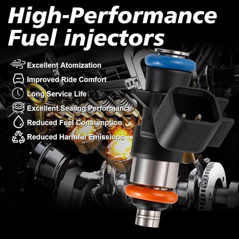 6PCS Fuel Injectors 3.6L Compatible with 2012-2017 Jeep Wrangler 2011-2015 Grand Cherokee for:2011-2019 Dodge Grand Caravan Charger Journey for:Chrysler Town & country V6 0280158233 in Kuwait