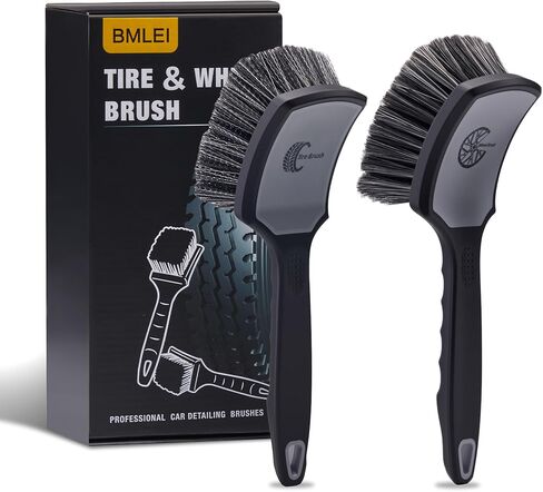 مجموعة فرش العجلات والإطارات، قطعتان من فرشاة عجلات السيارة وفرش تنظيف الإطارات، فرشاة ذات شعيرات ناعمة وفرشاة تنظيف الإطارات الصلبة، مجموعة تنظيف العجلات المتينة الخالية من الخدوش لتنظيف السيارات والشاحنات وسيارات الدفع الرباعي in Kuwait