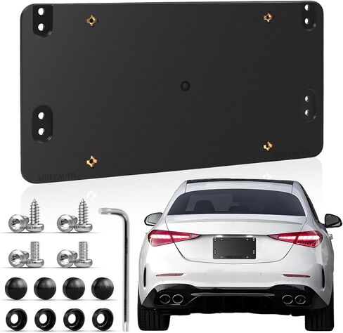 Rear License Plate Bracket Holder for Mercedes-Benz C/E/S/CLA/GLA/GLC/GLE/GLK/ML/GL/GLS Class 2008-2025 Bumper Car Tag Frame Mounting Kit, Replaces OE 1698170211 & A0008101711 in Saudi Arabia