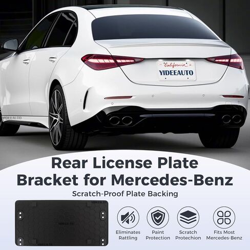 Rear License Plate Bracket Holder for Mercedes-Benz C/E/S/CLA/GLA/GLC/GLE/GLK/ML/GL/GLS Class 2008-2025 Bumper Car Tag Frame Mounting Kit, Replaces OE 1698170211 & A0008101711 in Saudi Arabia