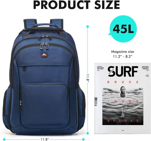 حقيبة ظهر متدحرجة للبالغين، حقيبة ظهر بعجلات للكمبيوتر المحمول مقاس 17.3 بوصة، حقيبة ظهر للسفر بعجلات، حقيبة حمل الأمتعة بعجلات الأعمال وحقيبة كمبيوتر للرجال والنساء باللون الأزرق in Kuwait