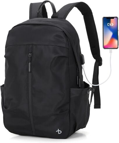 BESMART Black Waterproof Casual Backpack for Men/Women with USB Port&Trolley Sleeve,Lightweight College Backpacks Suitable for 15.6'' Laptop,Work Bag Commute Daypack for Travel/Sport/Outdoor/Hiking in Kuwait