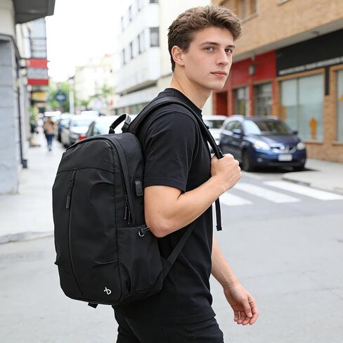 BESMART Black Waterproof Casual Backpack for Men/Women with USB Port&Trolley Sleeve,Lightweight College Backpacks Suitable for 15.6'' Laptop,Work Bag Commute Daypack for Travel/Sport/Outdoor/Hiking in Kuwait