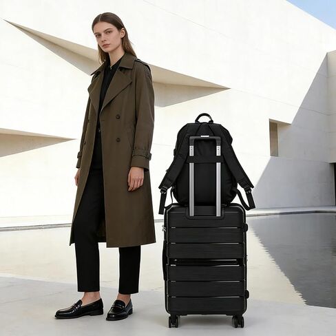 BESMART Black Waterproof Casual Backpack for Men/Women with USB Port&Trolley Sleeve,Lightweight College Backpacks Suitable for 15.6'' Laptop,Work Bag Commute Daypack for Travel/Sport/Outdoor/Hiking in Kuwait