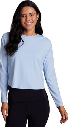 RBX Active Women's Long Sleeve Workout Top Breathable Fabric Quick Drying Cropped Crewneck T-Shirt in Saudi Arabia