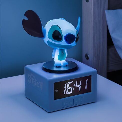 Paladone Stitch Alarm Clock with Night Light and Musical Alarm Official Disney Product 16.5 cm in Saudi Arabia