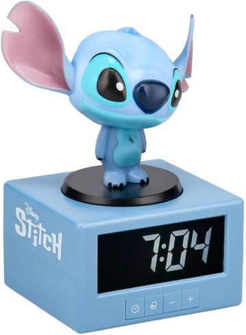 Paladone Stitch Alarm Clock with Night Light and Musical Alarm Official Disney Product 16.5 cm in Saudi Arabia