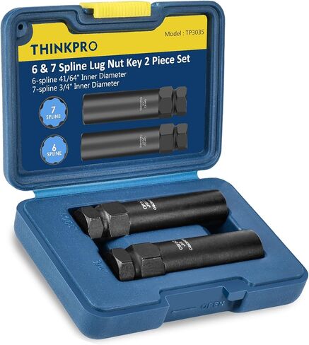 6 & 7 Spline Lug Nut Key Set for BMW/Audi/Toyota,2 Piece 6 & 7 Spline Socket Kit Fits M12-M14 Lug Nuts,CR-MO in Kuwait