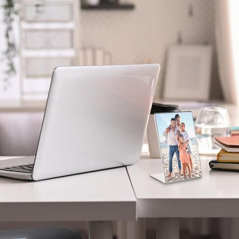 48PCS 3.5 x 2.5 Inch Acrylic Photo Frame, Clear Small Sign Holder L Shape Mini Card Display Stands for Office Wedding Restaurant Menu, Business Card Holder Food Labels Table Top Sign in Saudi Arabia