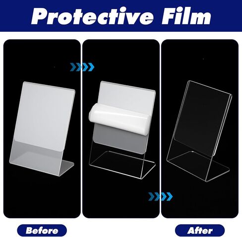48PCS 3.5 x 2.5 Inch Acrylic Photo Frame, Clear Small Sign Holder L Shape Mini Card Display Stands for Office Wedding Restaurant Menu, Business Card Holder Food Labels Table Top Sign in Saudi Arabia