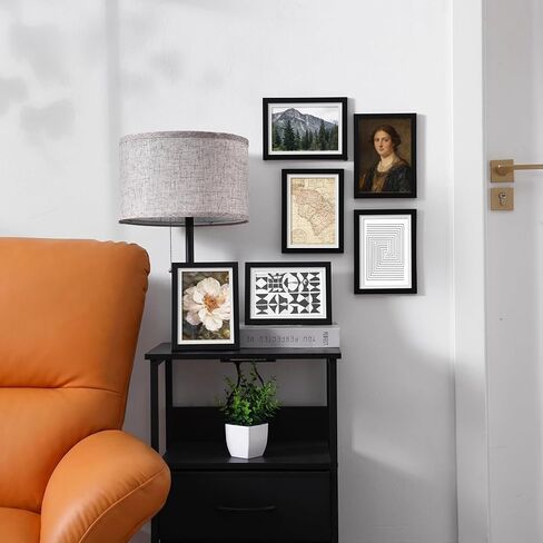 Fixwal 5x7 Picture Frame Set of 6 with Shatter Resistant Plastic Glass, Thin Border and Light Weight Photo Frames for Wall or Tabletop Display, Black in Kuwait
