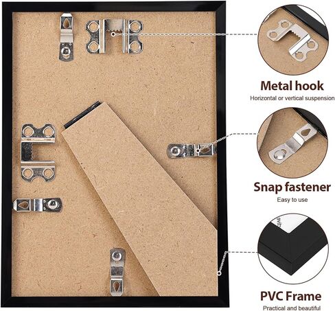 Fixwal 5x7 Picture Frame Set of 6 with Shatter Resistant Plastic Glass, Thin Border and Light Weight Photo Frames for Wall or Tabletop Display, Black in Kuwait