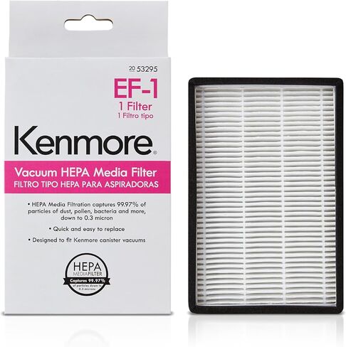 Kenmore 53295 EF-1 HEPA Media Vacuum Cleaner Exhaust Air Filter for Upright and Canister Vacuums,White in Saudi Arabia
