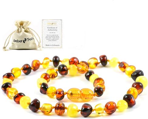 Amber Necklace (Unisex) - Certificated Natural Baltic Amber 13inch. in Kuwait