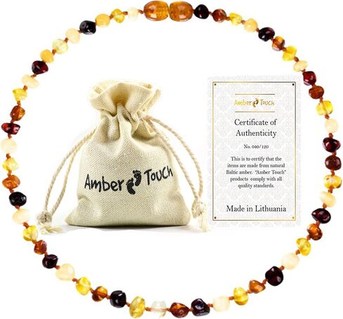 Amber Necklace (Unisex) - Certificated Natural Baltic Amber 13inch. in Kuwait
