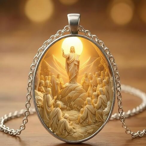 1PC Christian Necklace for Women, Religious Pendant, Adjustable Faith Jewelry, Inspirational Easter Holiday Accessories Baptism Gift in Saudi Arabia