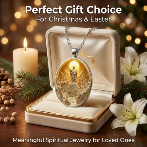 1PC Christian Necklace for Women, Religious Pendant, Adjustable Faith Jewelry, Inspirational Easter Holiday Accessories Baptism Gift in Saudi Arabia