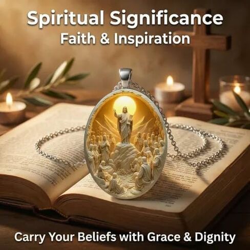 1PC Christian Necklace for Women, Religious Pendant, Adjustable Faith Jewelry, Inspirational Easter Holiday Accessories Baptism Gift in Saudi Arabia