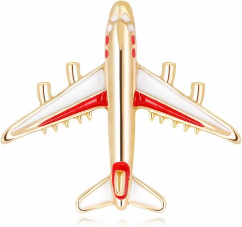Airplane Brooch Pins Creative Enamel Red Blue Miniature Aircraft Plane Small Lapel Pin for Women Men Flight Attendant Aviator Pilot Traveller Holiday Party Dress Suit Hat Bag Jewelry Accessories in Saudi Arabia