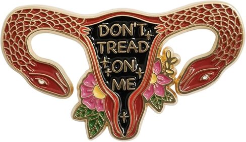 ROSTIVO Uterus Snake Enamel Pin for Women, Don't Tread On Me Feminist Statement Brooch, Women's Rights Advocacy Gift for International Women's Day Rallies in Saudi Arabia