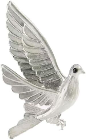 Vintage Dove Brooch for Women Men Cute Black Crystal Peace Pigeon Animal Lapel Pins Elegant Dress Accessories Holiday Party Jewelry in Saudi Arabia