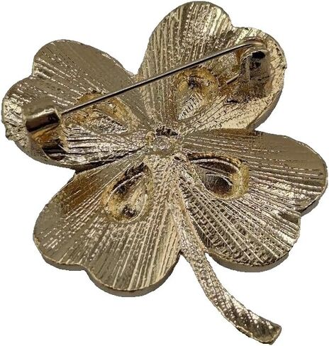 Lucky 4-Leaf Clover Crystal Brooch green & AB iridescent glass rhinestone St. Patrick's Day Shamrock good luck pin in Saudi Arabia