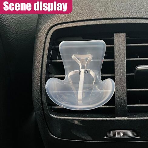 Funny Car Dashboard Air Vent Trim Clip, Cute Doll Seat Car Air Outlet Clip, Creative Chair Auto Diffuser Clip for Dolls Display, Automotive Interior Decoration Accessories (Clear) in Saudi Arabia