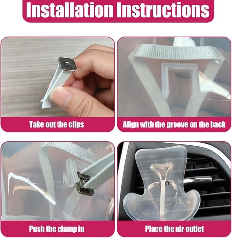 Funny Car Dashboard Air Vent Trim Clip, Cute Doll Seat Car Air Outlet Clip, Creative Chair Auto Diffuser Clip for Dolls Display, Automotive Interior Decoration Accessories (Clear) in Saudi Arabia