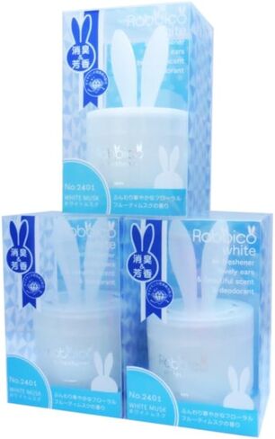 Diax Poppy Rabbico White Air Freshener and Deodorant 3 Packs, White Musk Scent, Lovely Ears Shape, Beutiful/Elegant Soft Color in Saudi Arabia